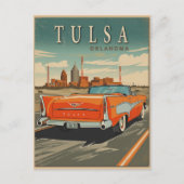 Tulsa Oklahoma Vintage Reizen Briefkaart (Voorkant)