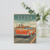 Tulsa Oklahoma Vintage Reizen Briefkaart (Staand voorkant)