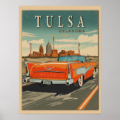Tulsa Oklahoma Vintage Reizen Poster (Voorkant)