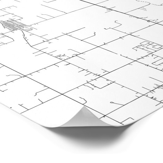 Tulsa, Oklahoma (zwart op wit) Poster (Hoek)