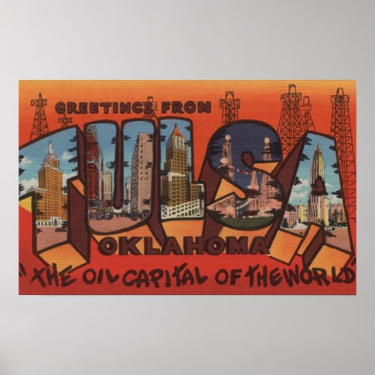 Tulsa, OklahomaLarge Letter ScenesTulsa, OK Poster (Voorkant)