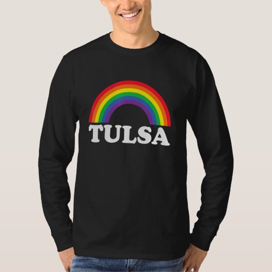 Tulsa Rainbow LGBTQ Gay Pride Lesbians Queer T-shirt (Voorkant)