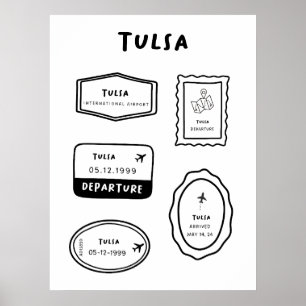 Tulsa - Reisstempel Collectie   minimalistisch Poster