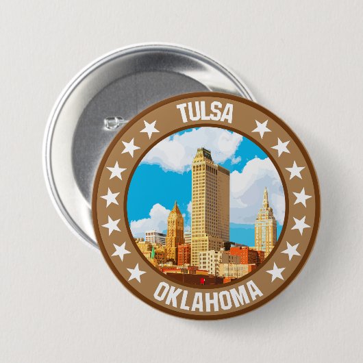 Tulsa Ronde Button 7,6 Cm (Voorkant /achterkant)