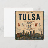 Tulsa Route 66 Reis Coördinaten Uitnodiging (Voorkant / Achterkant)