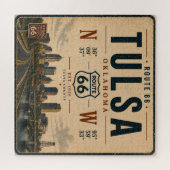 Tulsa Route 66 Skyline Coördinaten Reis Legpuzzel (Horizontaal)