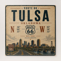 Tulsa Route 66 Skyline Coördinaten Reis