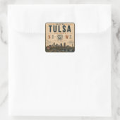 Tulsa Route 66 Skyline Coördinaten Sticker (Tas)