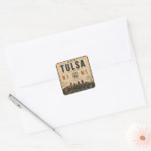 Tulsa Route 66 Skyline Coördinaten Sticker (Envelop)