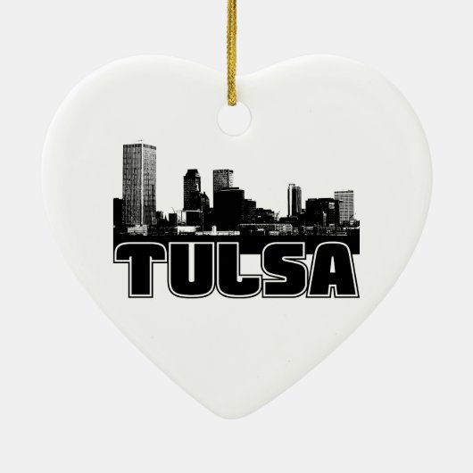 Tulsa Skyline Keramisch Ornament (Achterkant)