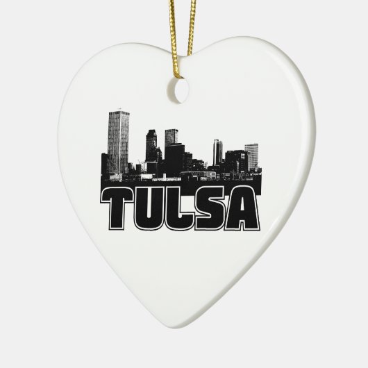 Tulsa Skyline Keramisch Ornament (Links)