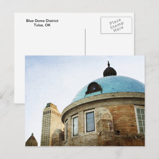 Tulsa's blauwe koepel briefkaart (Voorkant / Achterkant)