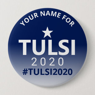 Tulsi 2020: Verkiezingscampagne VS Politiek Ronde Button 4,0 Cm
