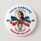 Tulsi Gabbard en Abraham Williams 2020 Ronde Button 7,6 Cm (Voorkant)