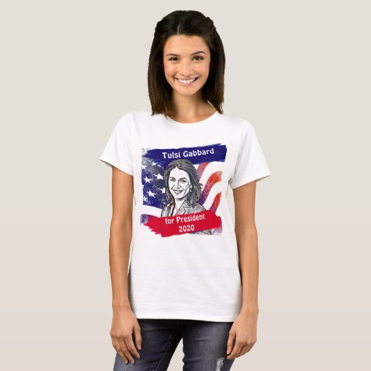 Tulsi Gabbard voor President 2020 T-shirt (Voorkant volledig)
