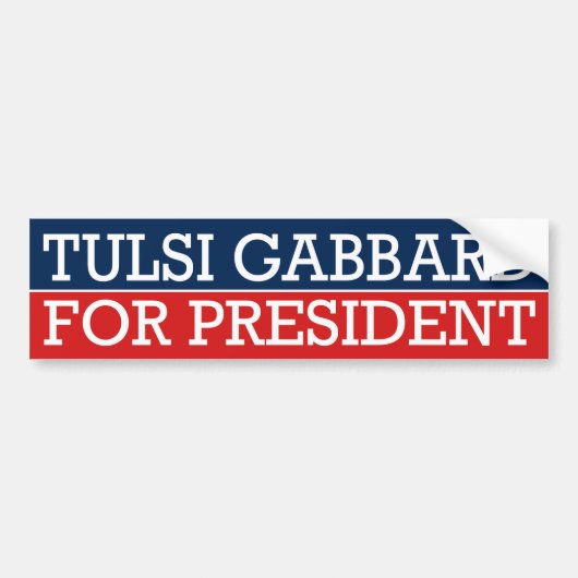 Tulsi Gabbard voor President Bumpersticker (Voorkant)
