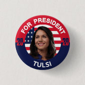 Tulsi Gabbard voor President Ronde Button 3,2 Cm (Voorkant)