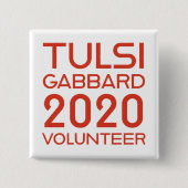 Tulsi Gabbard-vrijwilliger 2-inch Square Button (Voorkant)