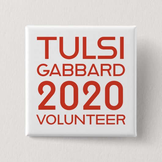 Tulsi Gabbard-vrijwilliger 2-inch Square Button (Voorkant)