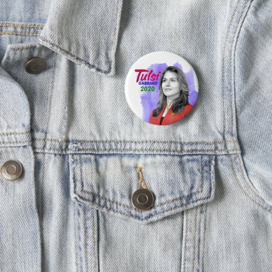 Tulsi voor President Ronde Button 5,7 Cm (In situ)
