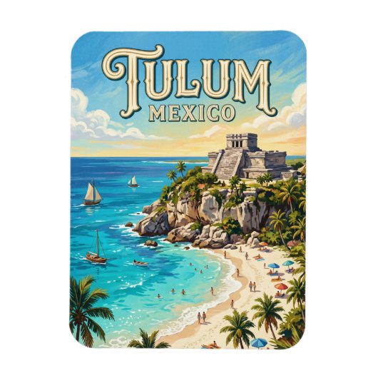 Tulum Archeologische Zone Mexico Magneet (Verticaal)