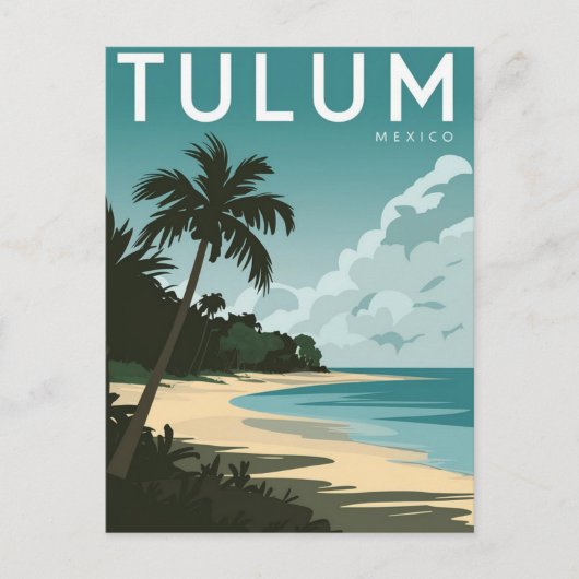 Tulum Beach, Mexico  Retro Briefkaart (Voorkant)