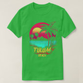 Tulum Beach Retrowave Beach T-shirt (Design voorkant)