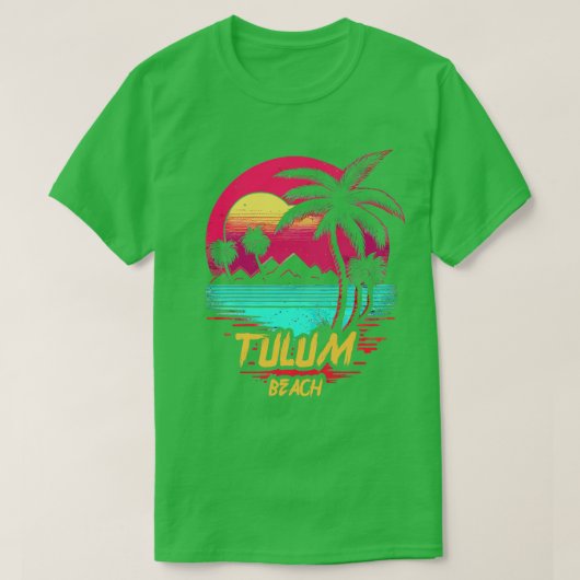 Tulum Beach Retrowave Beach T-shirt (Design voorkant)