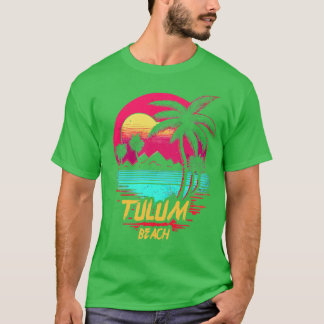 Tulum Beach Retrowave Beach T-shirt