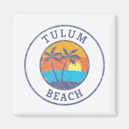 Tulum Beach, Riviera Maya Faded klassieke stijl Magneet (Voorkant)