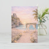 Tulum Beach Wedding Invitation | Editabe Kaart (Staand voorkant)