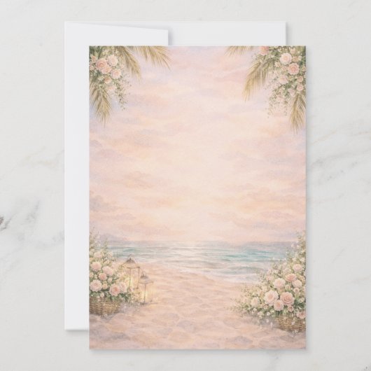 Tulum Beach Wedding Invitation | Editabe Kaart (Achterkant)