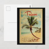 Tulum Briefkaart Palm Tree Vintage Travel (Voorkant / Achterkant)