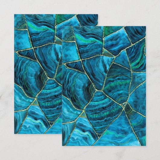 Tulum cenote turquoise marmer bedankkaart (Voorkant / Achterkant)