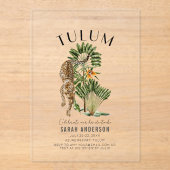 Tulum Leopard Bachelorette weekend Acryl Uitnodigingen (Voorkant)