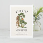 Tulum Leopard Bachelorette Weekendprogramma QR Kaart (Staand voorkant)