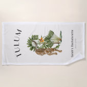 Tulum Leopard Tropische Bachelorette Strandlaken (Voorkant)