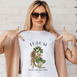 Tulum Leopard Tropische vrijgezellenweekend T-shirt