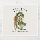 Tulum Luipaard Tropisch Meisjesuitstapje Weekend Likeurfles Etiket (Enkel label)
