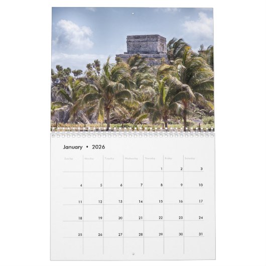 Tulum Mayan Pyramids Calendar Kalender (Jan 2026)