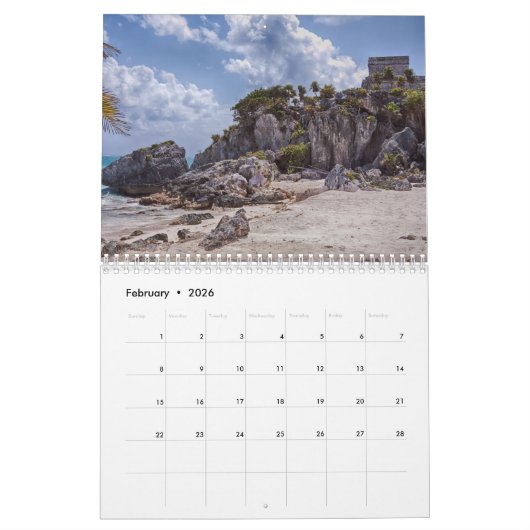 Tulum Mayan Pyramids Calendar Kalender (Feb 2026)