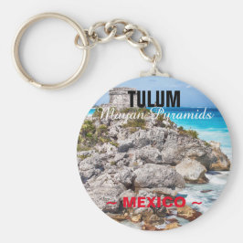 Tulum Mayan Pyramids Mexico Button Sleutelhanger