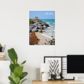 Tulum Mayan Ruïnes Mexico Reis Souvenir Poster (Thuiskantoor)