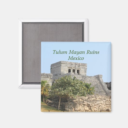 Tulum Mayan Ruins, Mexico Travel Magnet (Voorkant / Achterkant)