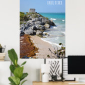Tulum Mayan Ruins Mexico Travel Souvenir Poster (Thuiskantoor)