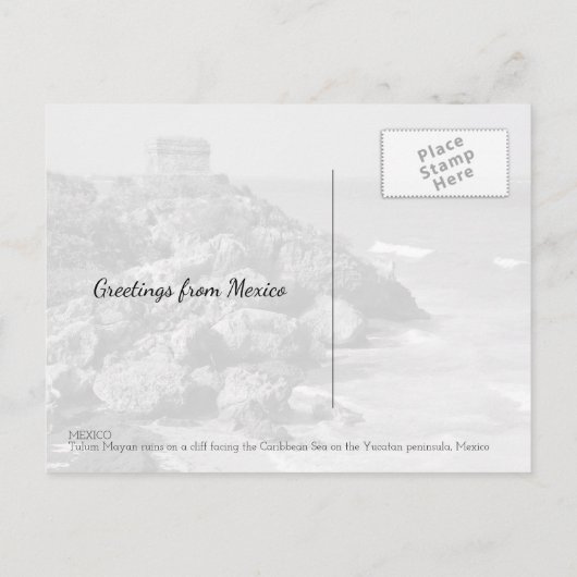Tulum Mayan Ruins Scene Mexico Travel Souvenir Briefkaart (Achterkant)