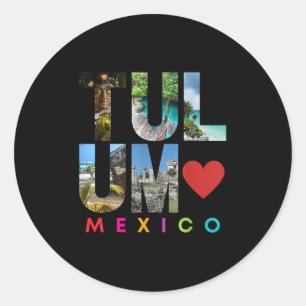 Tulum Mexico 2022 Vakantie Strand Bijpassende Fami Ronde Sticker