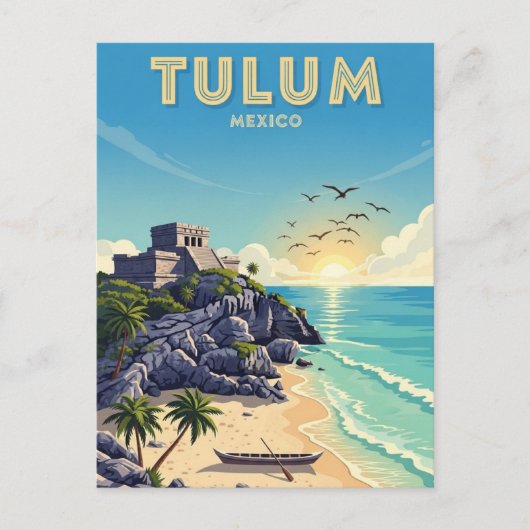 Tulum Mexico Aquarel Briefkaart (Voorkant)