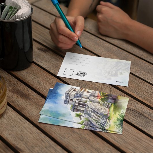 Tulum Mexico Aquarel Kaart