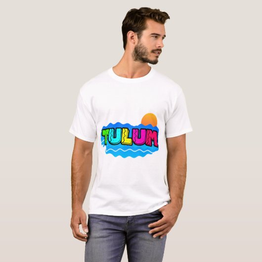 Tulum Mexico Beach Sunset T-shirt (Voorkant volledig)
